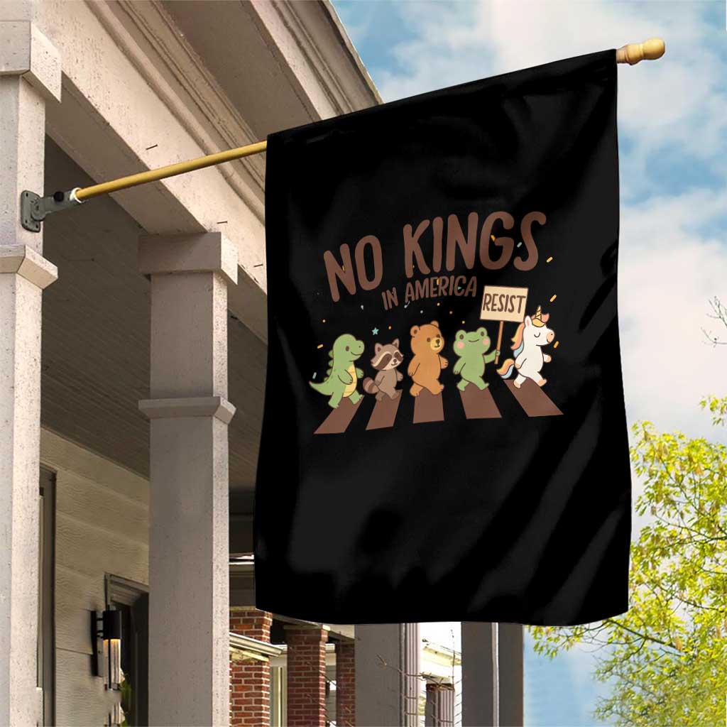 No Kings in America Garden Flag Resist Protest Cute Animal Resistance March - Wonder Print Shop