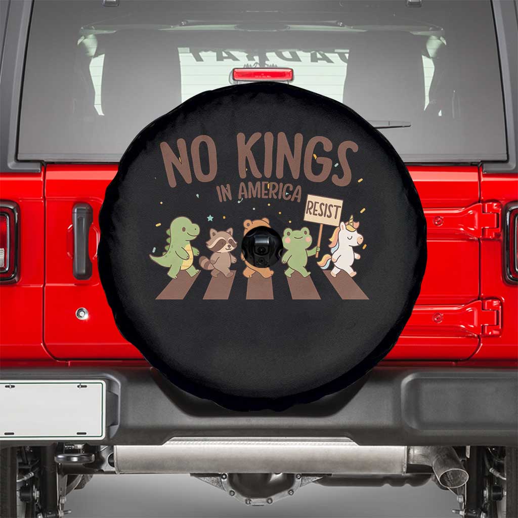 No Kings in America Spare Tire Cover Resist Protest Cute Animal Resistance March - Wonder Print Shop