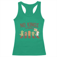 No Kings in America Racerback Tank Top Resist Protest Cute Animal Resistance March - Wonder Print Shop