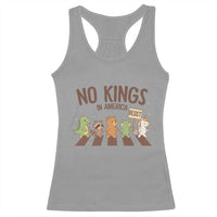No Kings in America Racerback Tank Top Resist Protest Cute Animal Resistance March - Wonder Print Shop