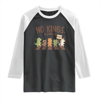 No Kings in America Raglan Shirt Resist Protest Cute Animal Resistance March - Wonder Print Shop
