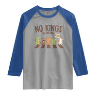 No Kings in America Raglan Shirt Resist Protest Cute Animal Resistance March - Wonder Print Shop