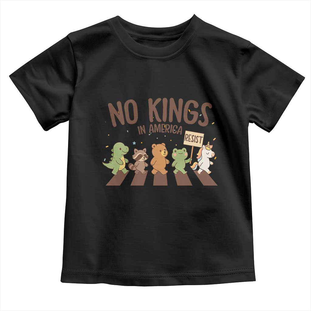 No Kings in America Toddler T Shirt Resist Protest Cute Animal Resistance March - Wonder Print Shop