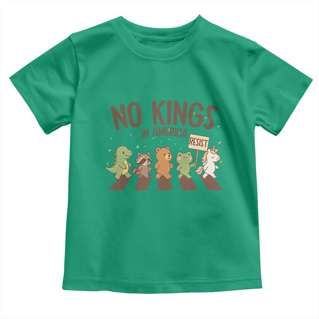 No Kings in America Toddler T Shirt Resist Protest Cute Animal Resistance March - Wonder Print Shop