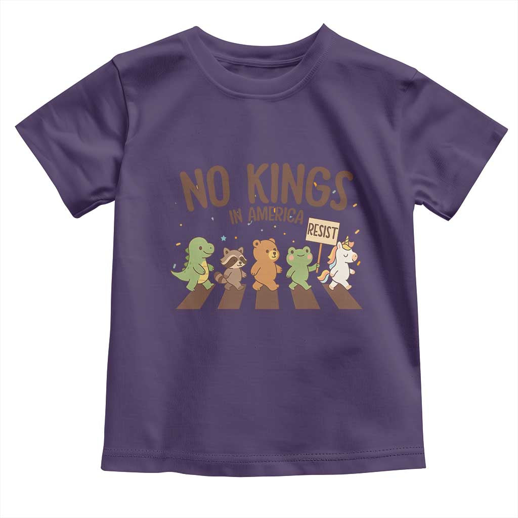 No Kings in America Toddler T Shirt Resist Protest Cute Animal Resistance March - Wonder Print Shop