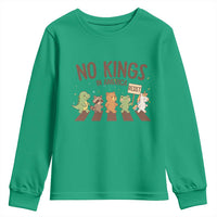 No Kings in America Youth Sweatshirt Resist Protest Cute Animal Resistance March - Wonder Print Shop