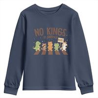 No Kings in America Youth Sweatshirt Resist Protest Cute Animal Resistance March - Wonder Print Shop