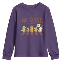 No Kings in America Youth Sweatshirt Resist Protest Cute Animal Resistance March - Wonder Print Shop