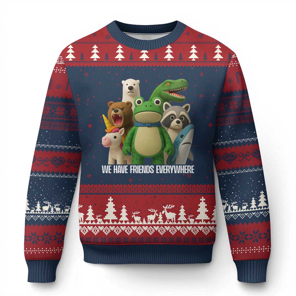 United Mascots Protest Ugly Christmas Sweater We Have Friends Everywhere - Wonder Print Shop