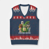 United Mascots Protest V-Neck Knit Sweater Vest We Have Friends Everywhere - Wonder Print Shop