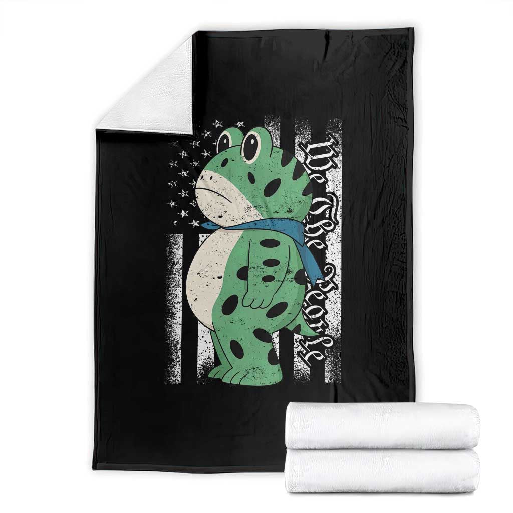 We The People Portland Frog Throw Blanket Patriotic Protest American Flag - Wonder Print Shop
