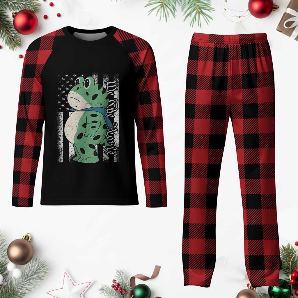 We The People Portland Frog Plaid Pajama Set Patriotic Protest American Flag - Wonder Print Shop