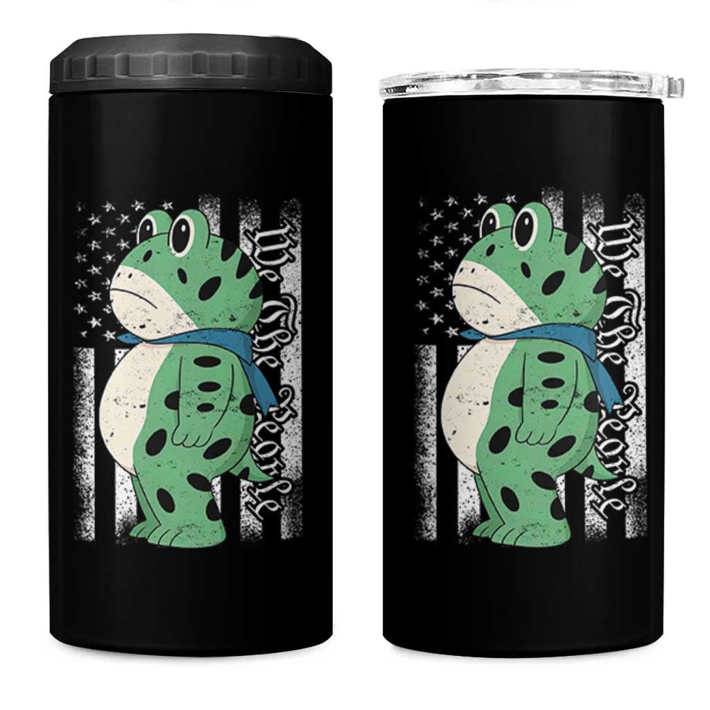 We The People Portland Frog 4 in 1 Can Cooler Tumbler Patriotic Protest American Flag - Wonder Print Shop