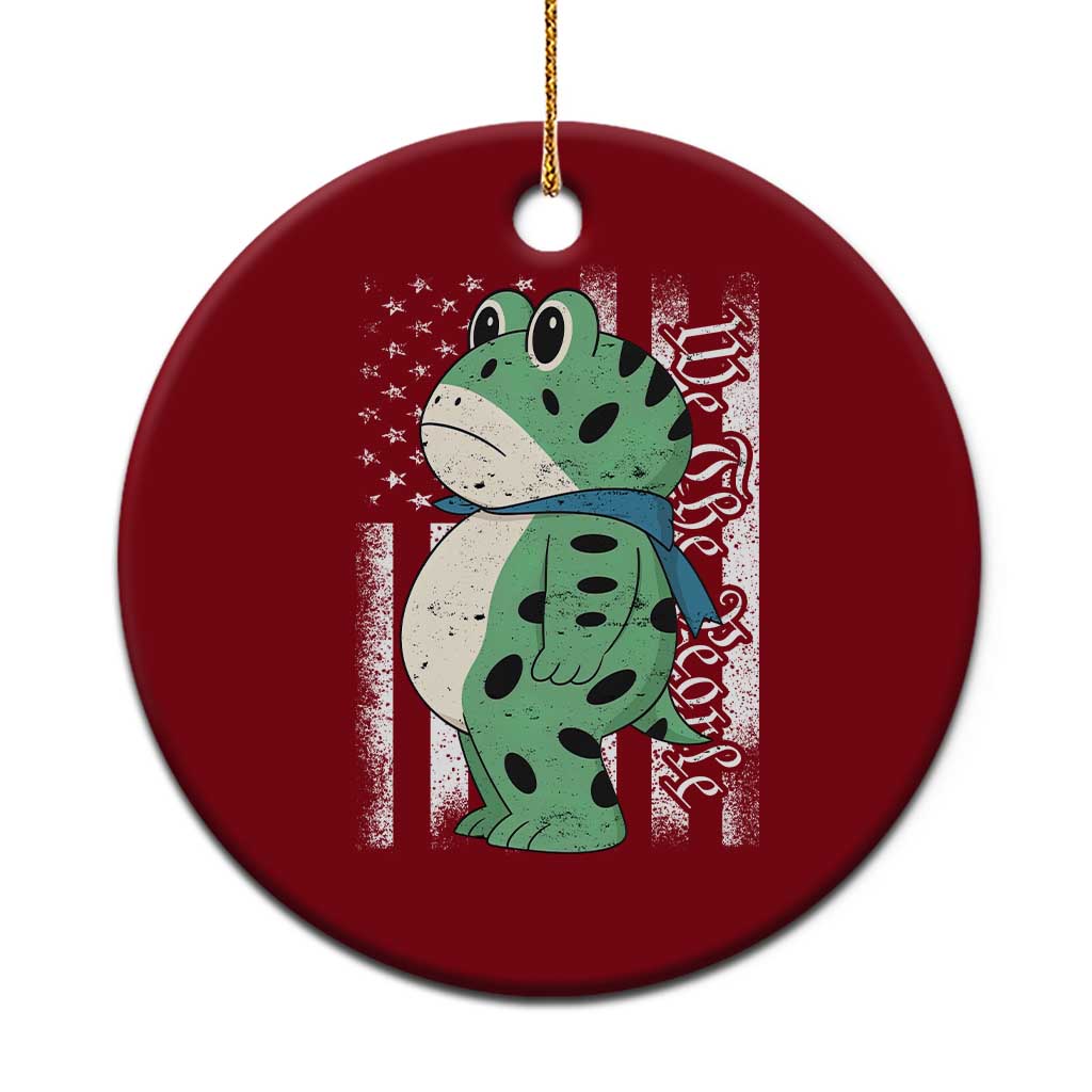 We The People Portland Frog Ceramic Ornament Patriotic Protest American Flag - Wonder Print Shop