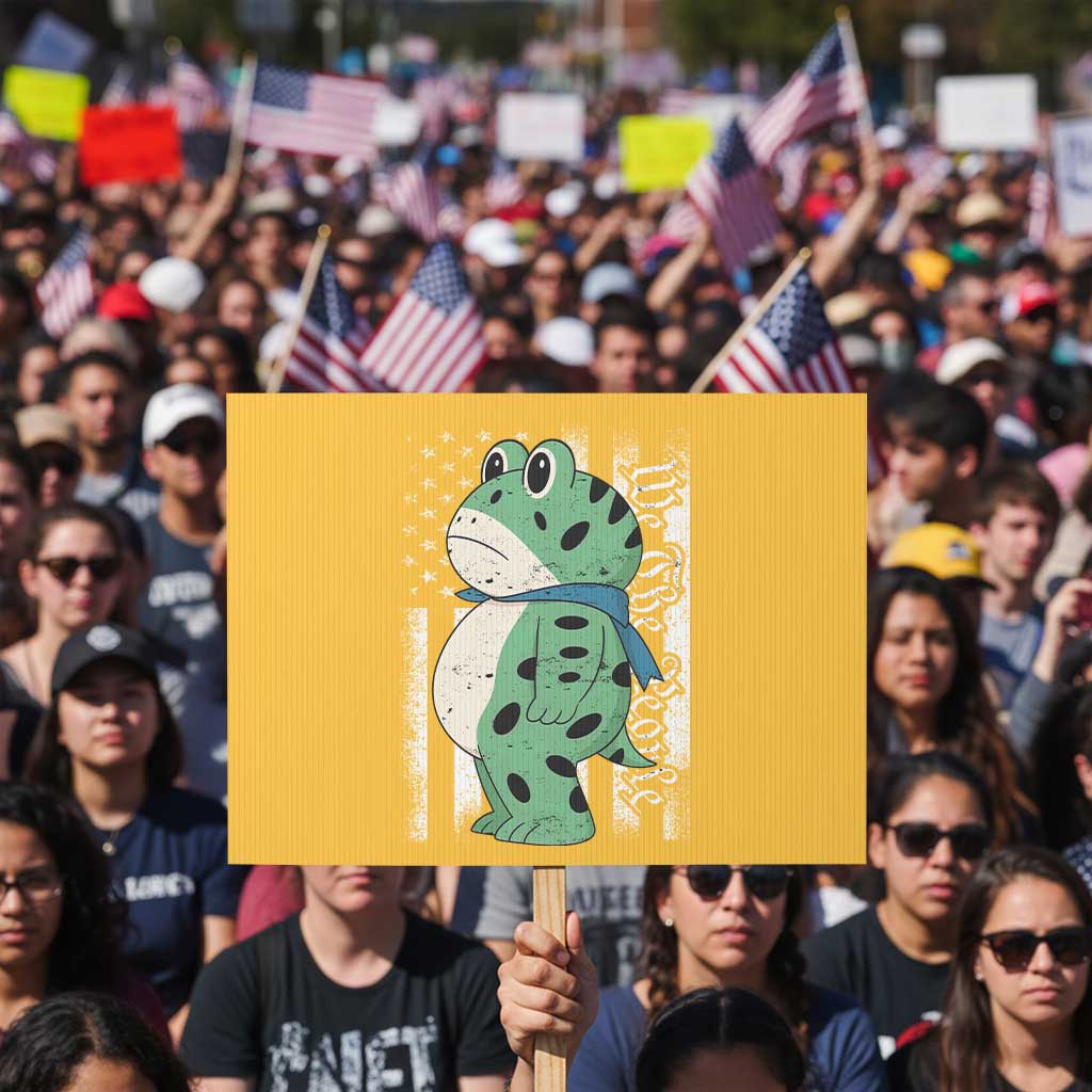 We The People Portland Frog Protest Sign Patriotic Protest American Flag - Wonder Print Shop