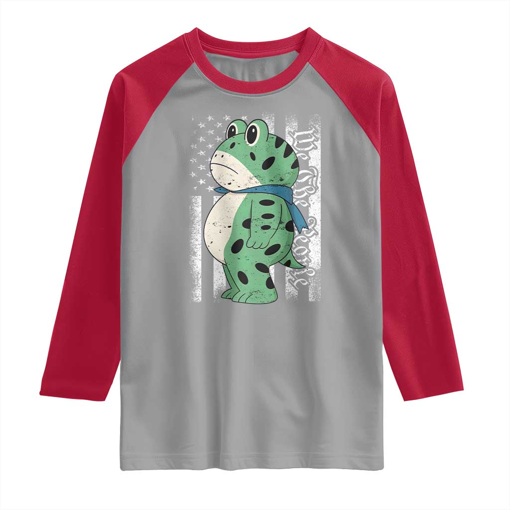 We The People Portland Frog Raglan Shirt Patriotic Protest American Flag - Wonder Print Shop