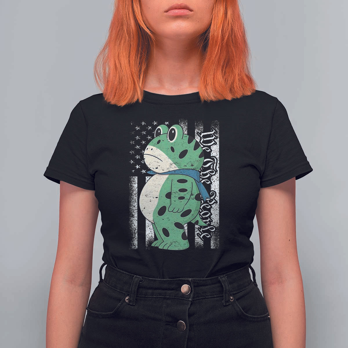 We The People Portland Frog T Shirt For Women Patriotic Protest American Flag - Wonder Print Shop