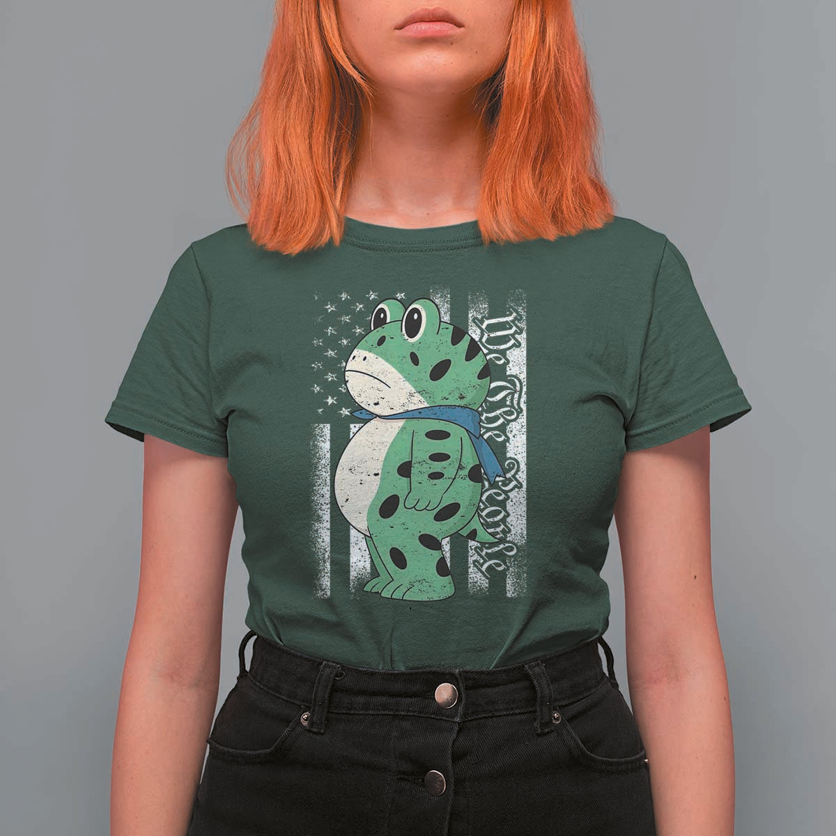 We The People Portland Frog T Shirt For Women Patriotic Protest American Flag - Wonder Print Shop