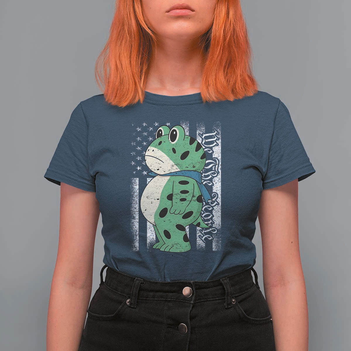 We The People Portland Frog T Shirt For Women Patriotic Protest American Flag - Wonder Print Shop