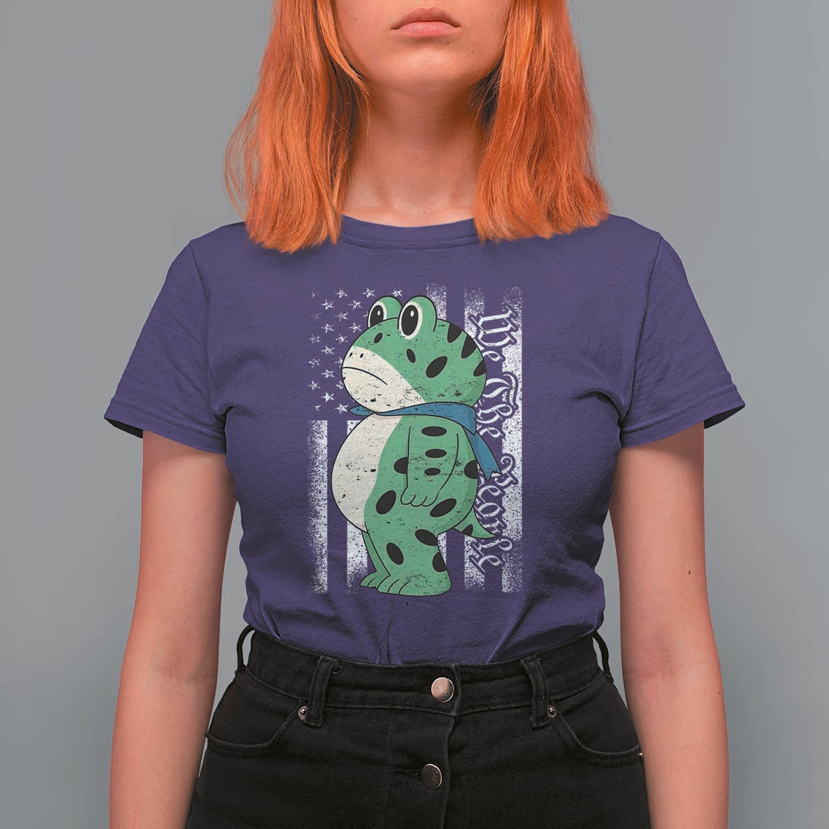 We The People Portland Frog T Shirt For Women Patriotic Protest American Flag - Wonder Print Shop
