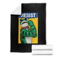 Resist Rosie Frog Throw Blanket Protest Parody Feminist Retro Poster - Wonder Print Shop