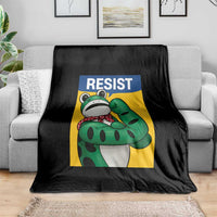 Resist Rosie Frog Throw Blanket Protest Parody Feminist Retro Poster - Wonder Print Shop
