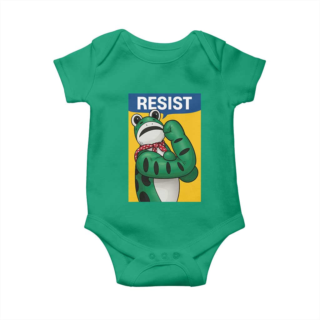 Resist Rosie Frog Baby Onesie Protest Parody Feminist Retro Poster - Wonder Print Shop