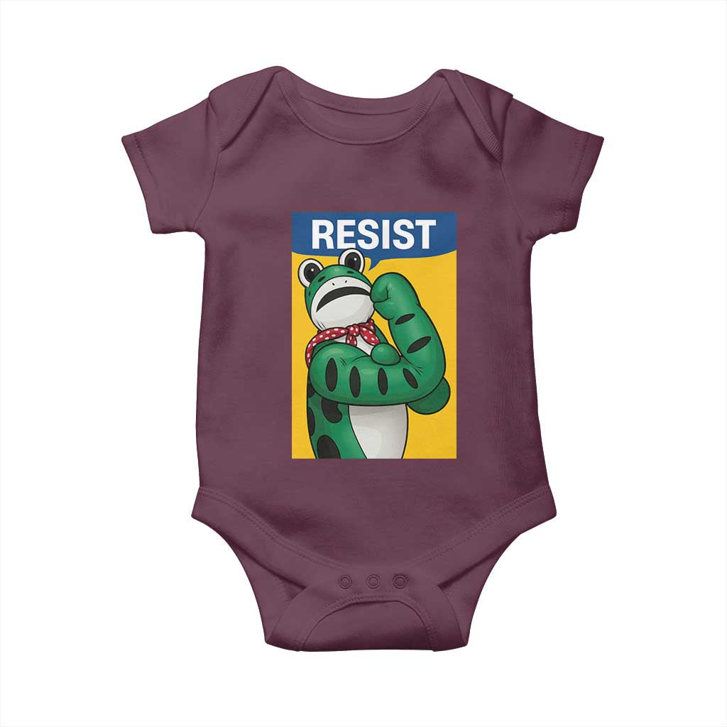 Resist Rosie Frog Baby Onesie Protest Parody Feminist Retro Poster - Wonder Print Shop