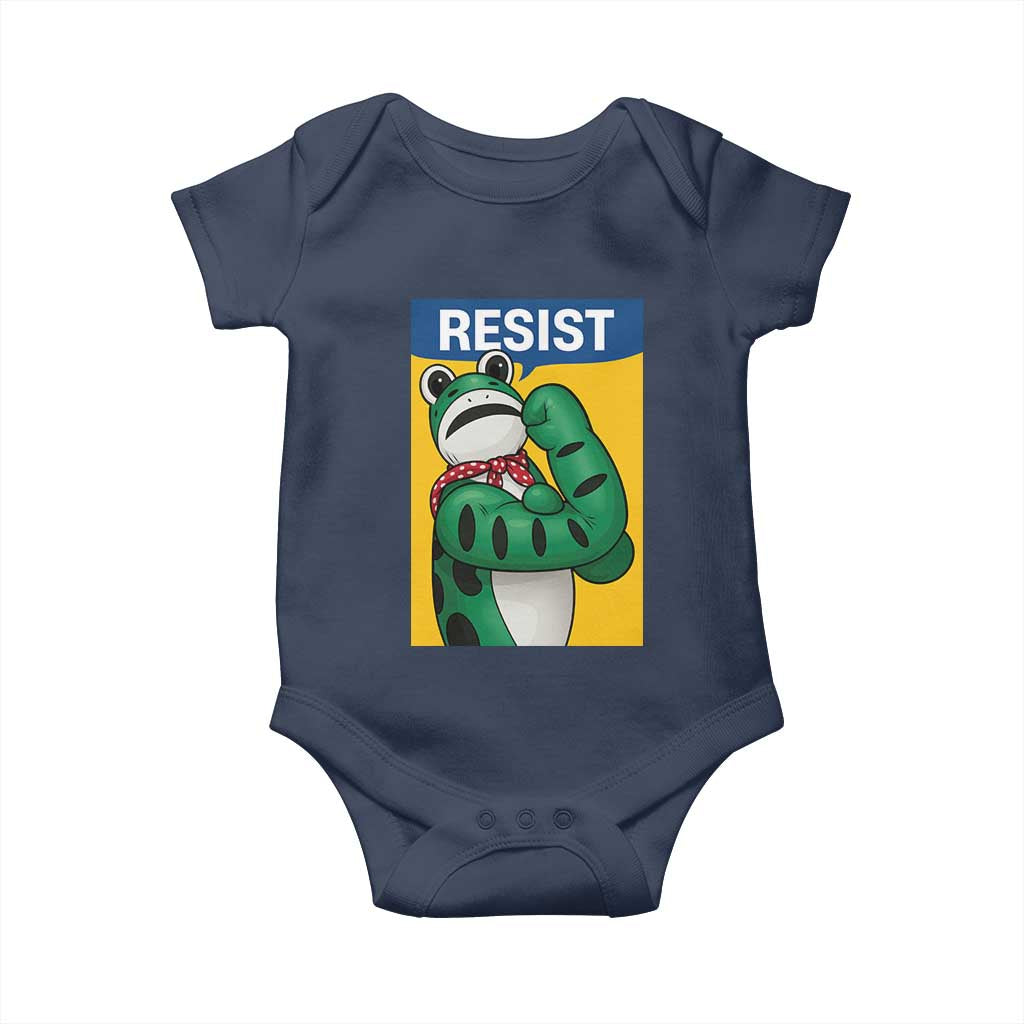 Resist Rosie Frog Baby Onesie Protest Parody Feminist Retro Poster - Wonder Print Shop