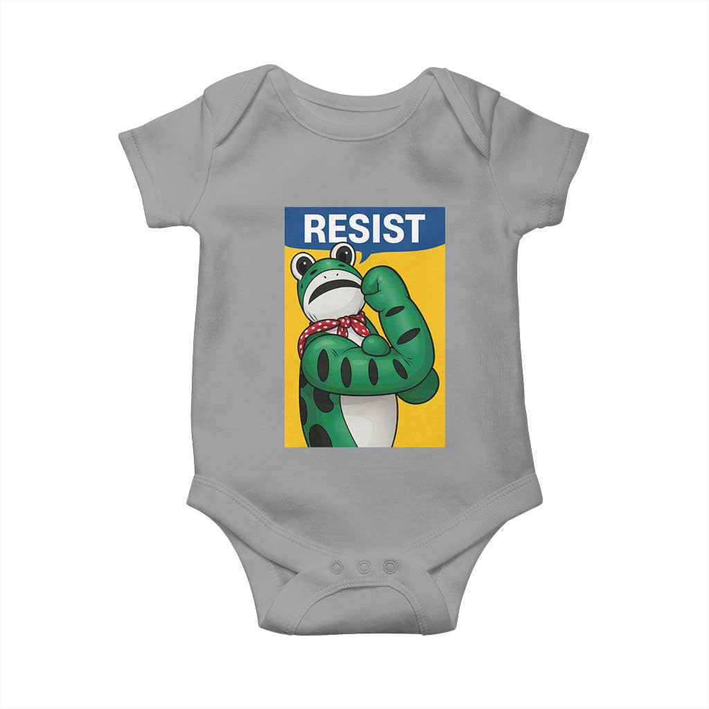 Resist Rosie Frog Baby Onesie Protest Parody Feminist Retro Poster - Wonder Print Shop