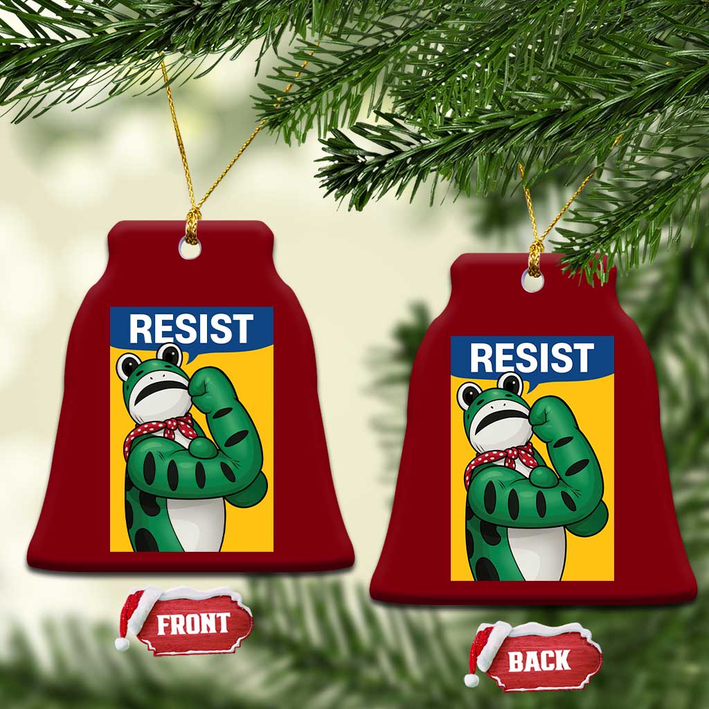 Resist Rosie Frog Ceramic Ornament Protest Parody Feminist Retro Poster - Wonder Print Shop