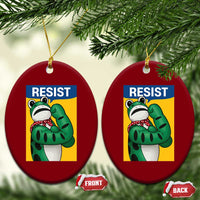 Resist Rosie Frog Ceramic Ornament Protest Parody Feminist Retro Poster - Wonder Print Shop