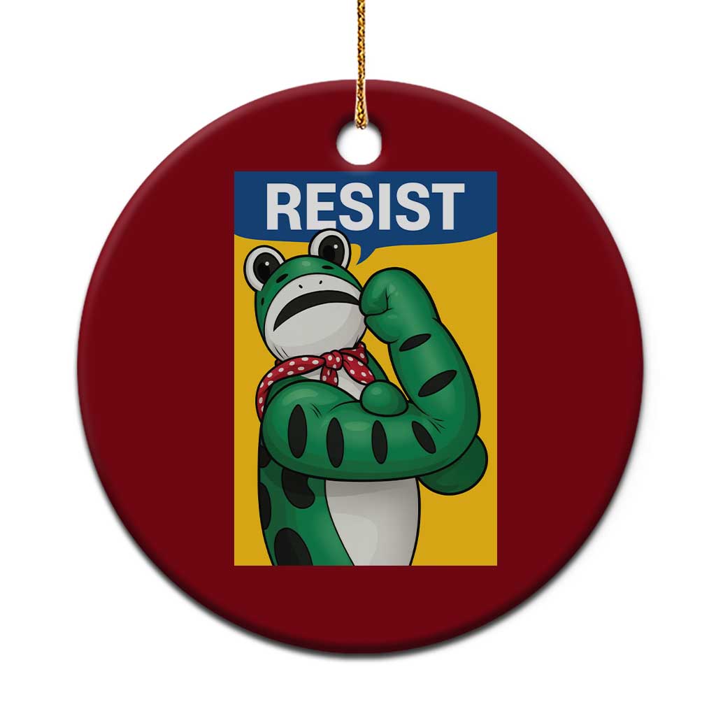 Resist Rosie Frog Ceramic Ornament Protest Parody Feminist Retro Poster - Wonder Print Shop