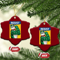 Resist Rosie Frog Ceramic Ornament Protest Parody Feminist Retro Poster - Wonder Print Shop