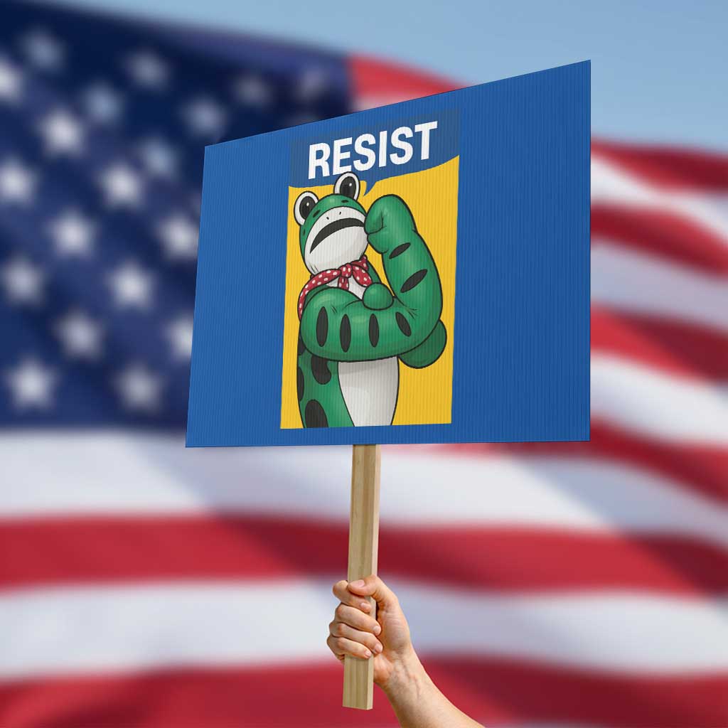Resist Rosie Frog Protest Sign Protest Parody Feminist Retro Poster - Wonder Print Shop