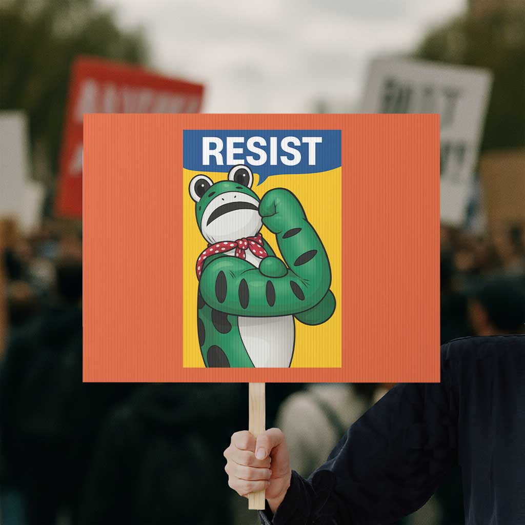 Resist Rosie Frog Protest Sign Protest Parody Feminist Retro Poster - Wonder Print Shop