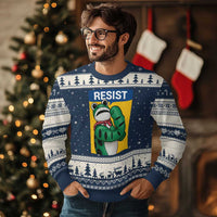 Resist Rosie Frog Ugly Christmas Sweater Protest Parody Feminist Retro Poster - Wonder Print Shop