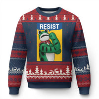 Resist Rosie Frog Ugly Christmas Sweater Protest Parody Feminist Retro Poster - Wonder Print Shop