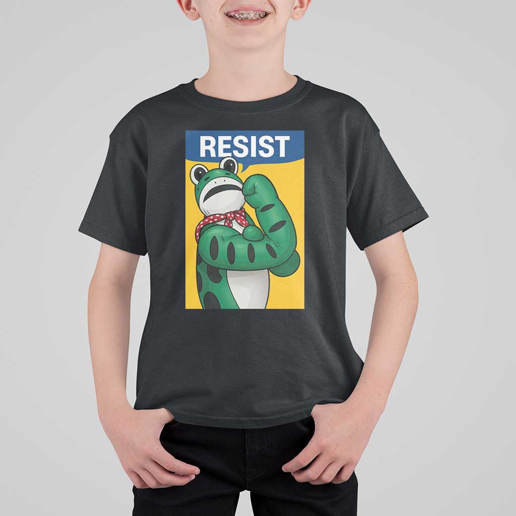 Resist Rosie Frog T Shirt For Kid Protest Parody Feminist Retro Poster - Wonder Print Shop