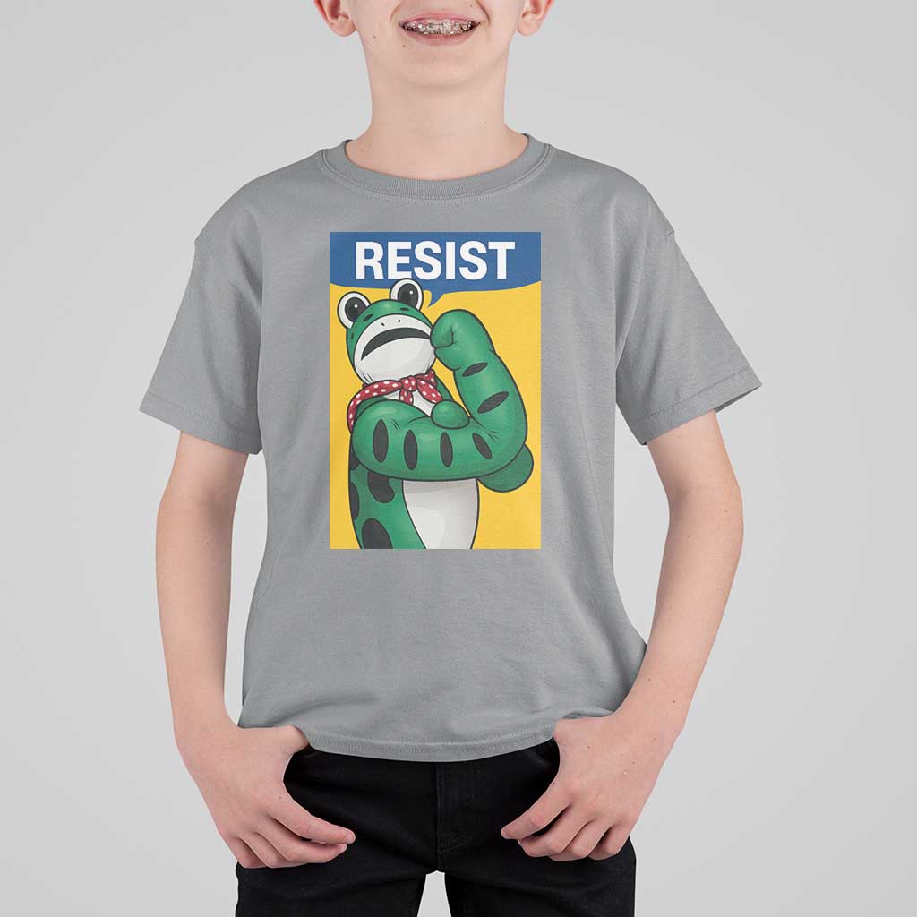 Resist Rosie Frog T Shirt For Kid Protest Parody Feminist Retro Poster - Wonder Print Shop