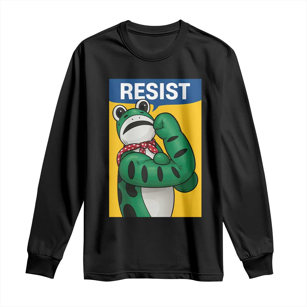 Resist Rosie Frog Long Sleeve Shirt Protest Parody Feminist Retro Poster - Wonder Print Shop