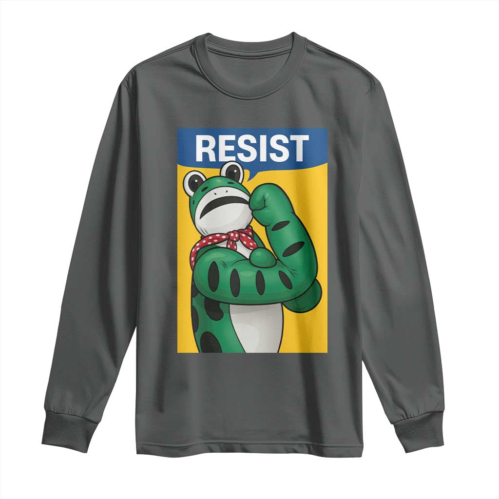 Resist Rosie Frog Long Sleeve Shirt Protest Parody Feminist Retro Poster - Wonder Print Shop