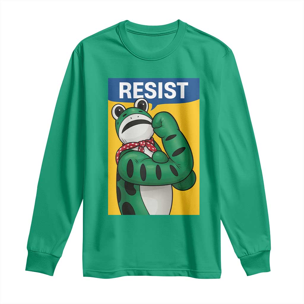 Resist Rosie Frog Long Sleeve Shirt Protest Parody Feminist Retro Poster - Wonder Print Shop