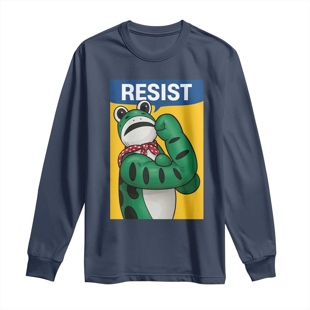 Resist Rosie Frog Long Sleeve Shirt Protest Parody Feminist Retro Poster - Wonder Print Shop