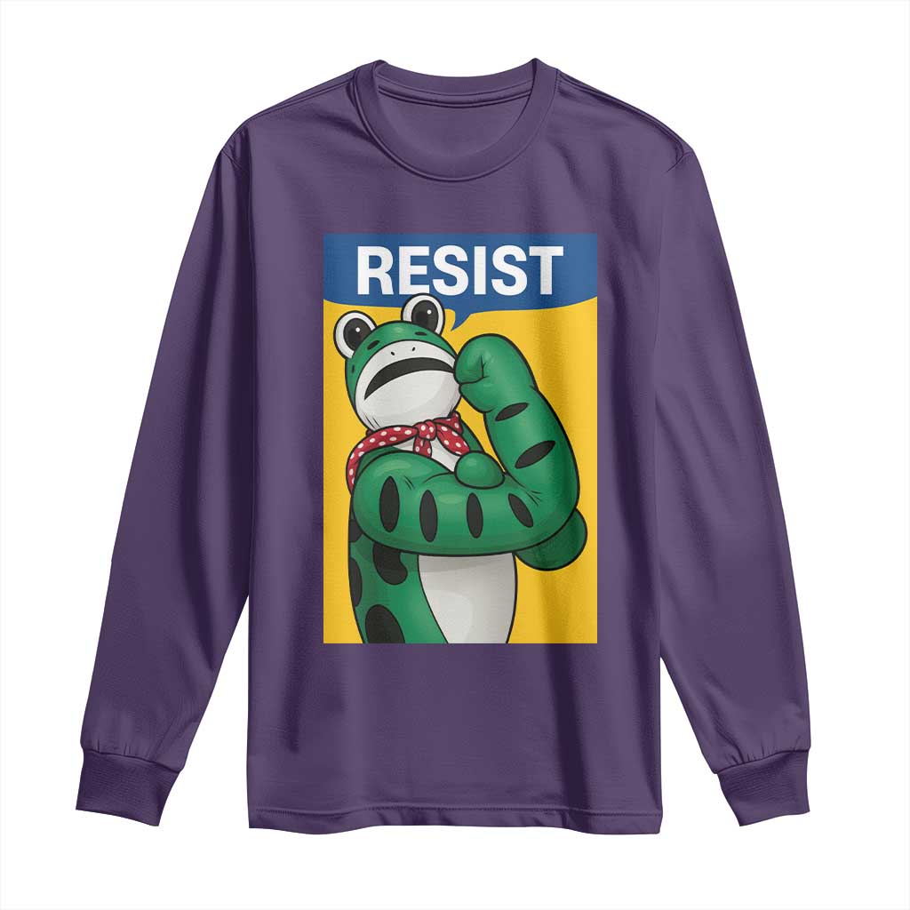 Resist Rosie Frog Long Sleeve Shirt Protest Parody Feminist Retro Poster - Wonder Print Shop