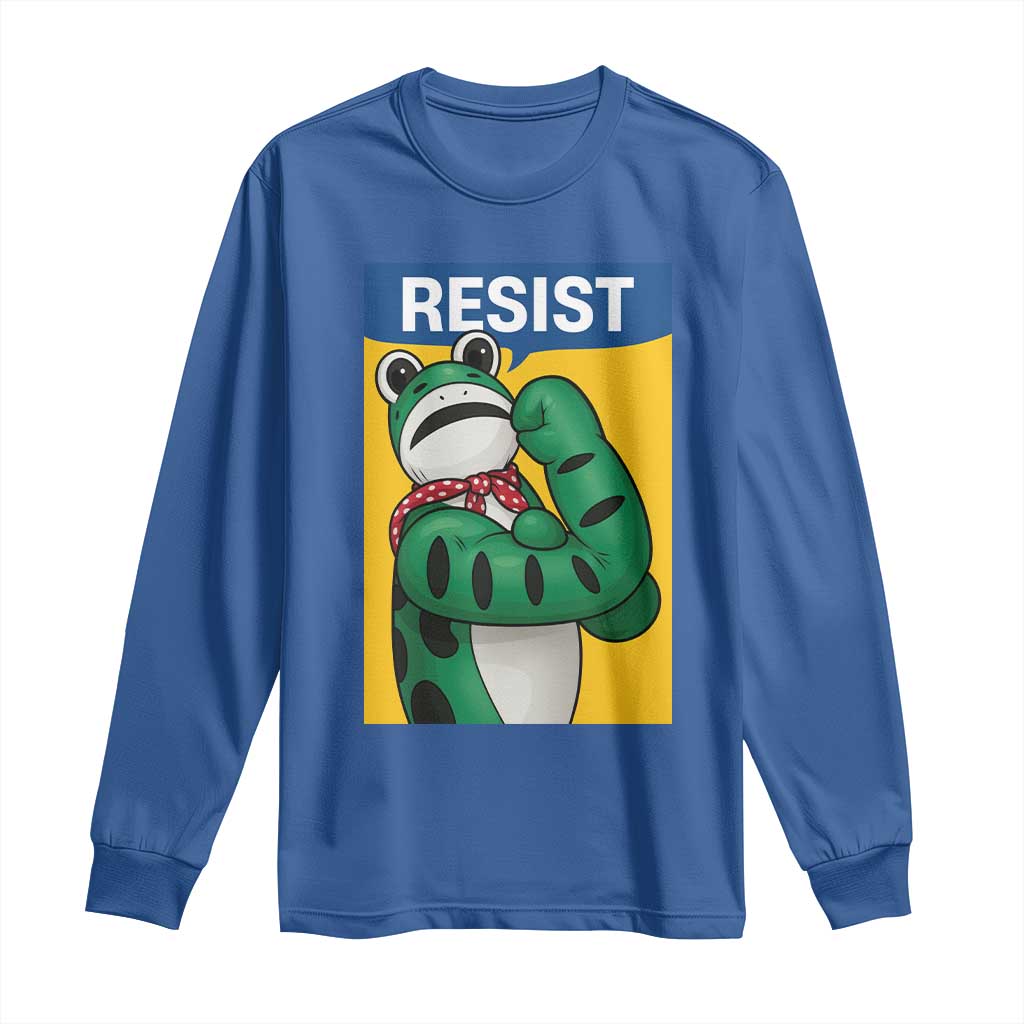 Resist Rosie Frog Long Sleeve Shirt Protest Parody Feminist Retro Poster - Wonder Print Shop