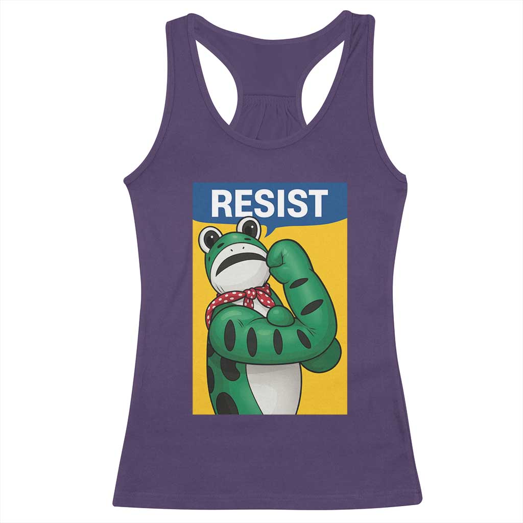 Resist Rosie Frog Racerback Tank Top Protest Parody Feminist Retro Poster - Wonder Print Shop