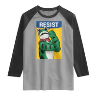 Resist Rosie Frog Raglan Shirt Protest Parody Feminist Retro Poster - Wonder Print Shop