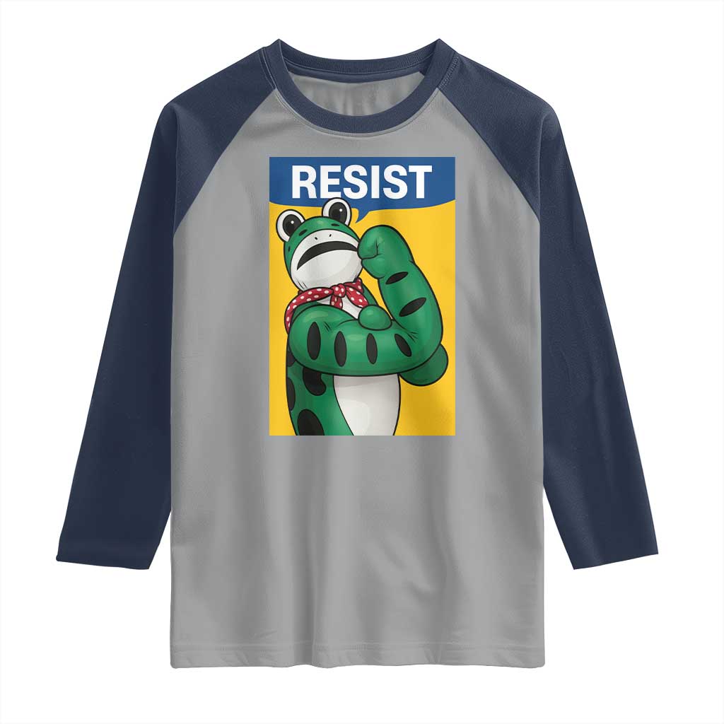 Resist Rosie Frog Raglan Shirt Protest Parody Feminist Retro Poster - Wonder Print Shop