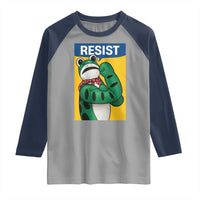 Resist Rosie Frog Raglan Shirt Protest Parody Feminist Retro Poster - Wonder Print Shop
